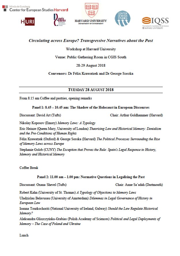 The first page of the summary from the Harvard workshop